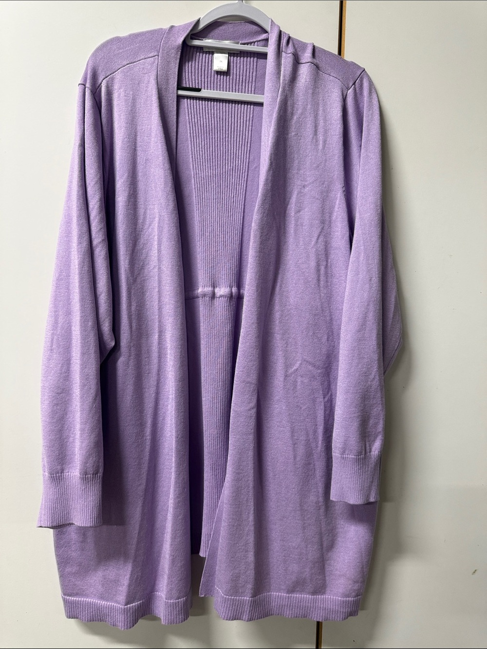 CJ Banks Lilac Open-Front Cardigan